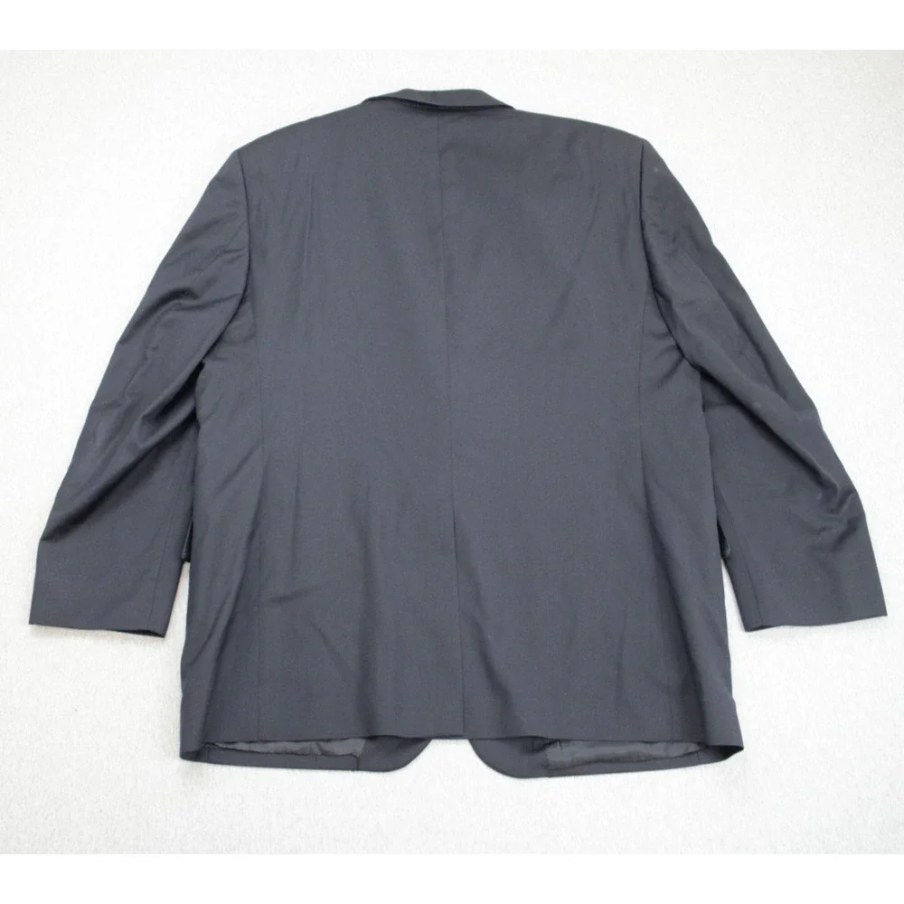 Jos A Bank Blazer 46R Navy Blue 100% Wool Lined Signature 2-Buttons